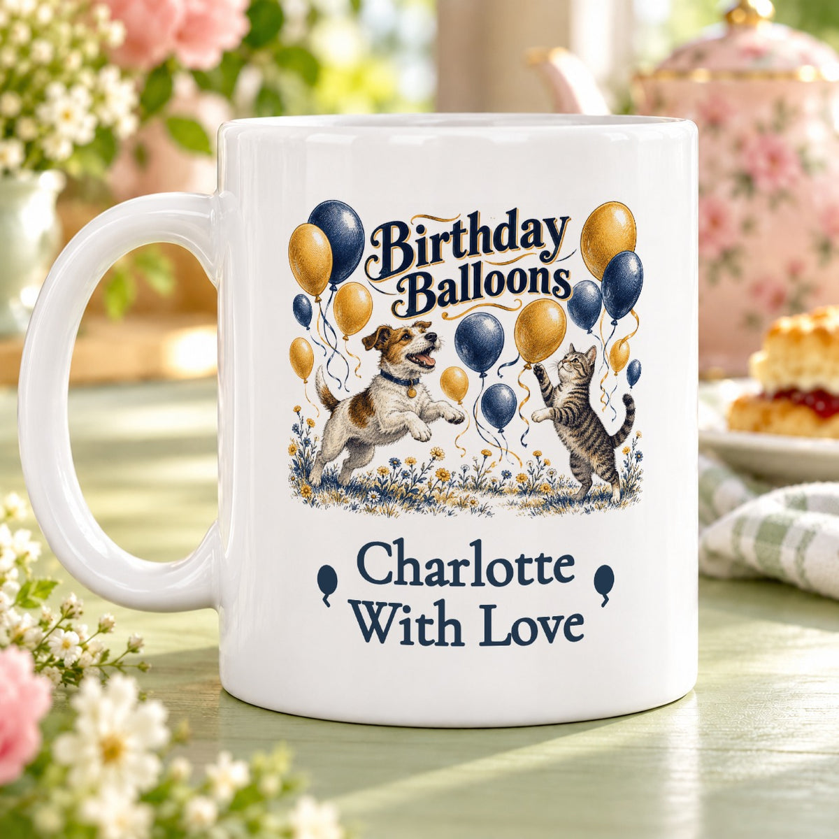Birthday Balloons – Personalised Mug