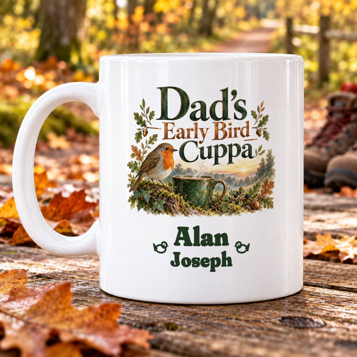 Dad’s Early Bird Cuppa – Personalised Mug