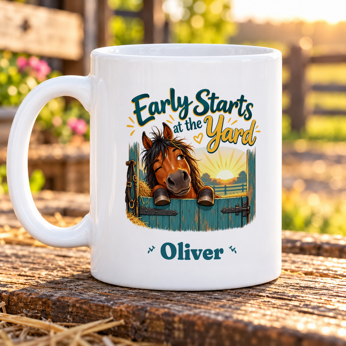 Sleepy Horse at Sunrise — example personalised with Oliver