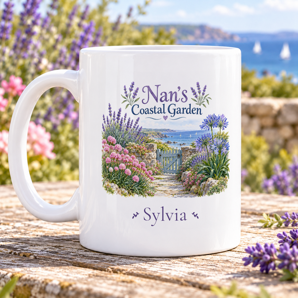 Nan’s Coastal Garden by the Sea — example personalised with Sylvia