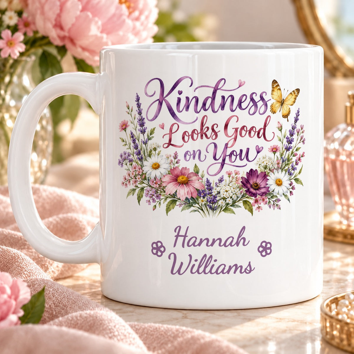 Kindness Looks Good on You – Personalised Mug