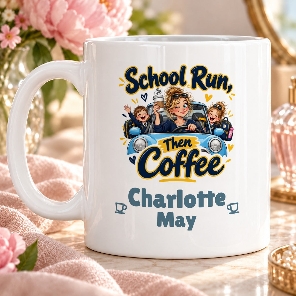 School Run, Then Coffee – Personalised Mug