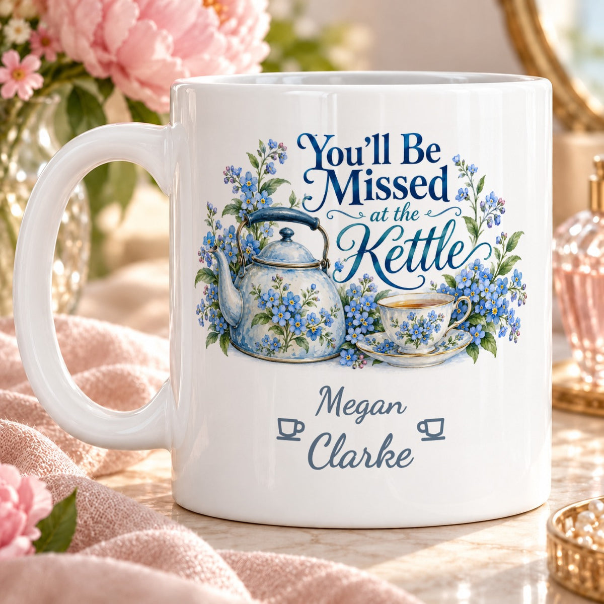 You'll Be Missed at the Kettle – Personalised Mug