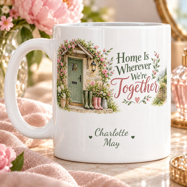 Home Is Wherever We're Together – Personalised Mug with two-line personalisation