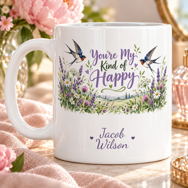 You're My Kind of Happy – Personalised Mug with two-line personalisation