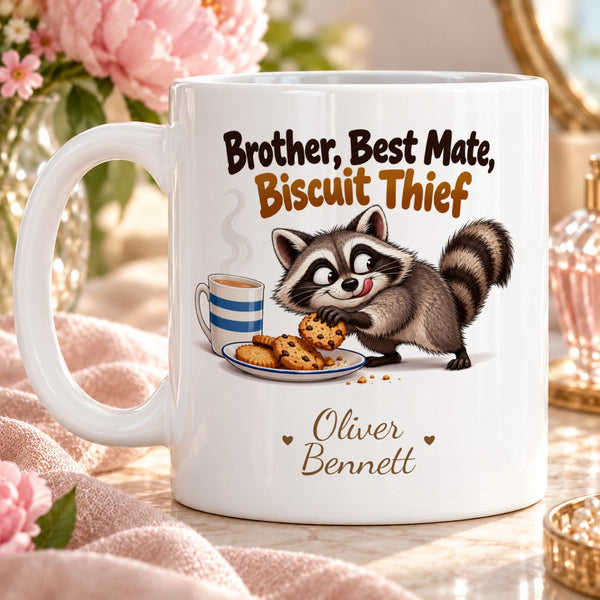 Brother, Best Mate, Biscuit Thief – Personalised Mug