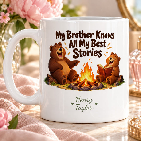 My Brother Knows All My Best Stories – Personalised Mug