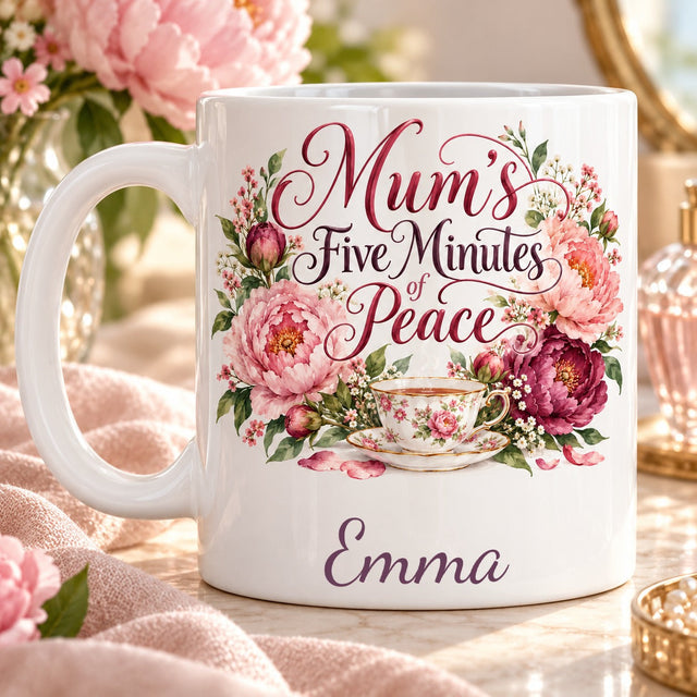 Mum’s Five Minutes of Peace – Personalised Mug