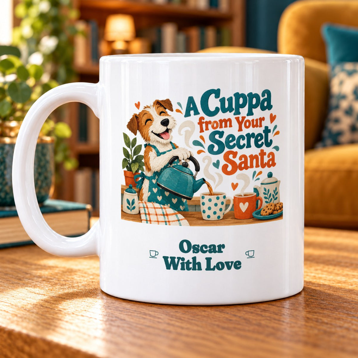 A Cuppa from Your Secret Santa – Personalised Mug — personalised example Oscar, With Love
