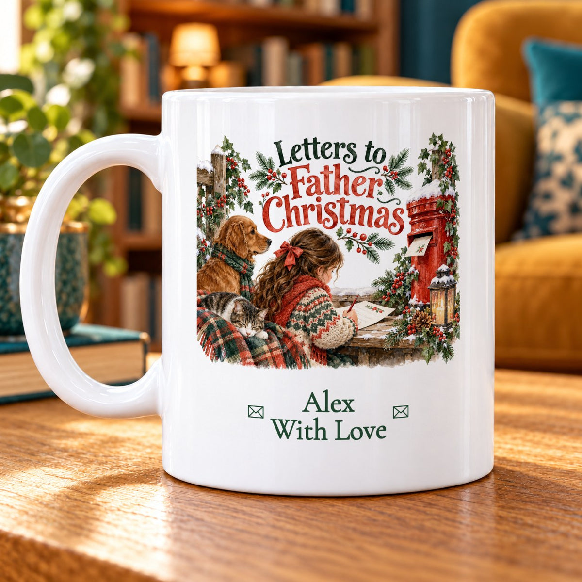 Letters to Father Christmas – Personalised Mug — personalised example Alex, With Love