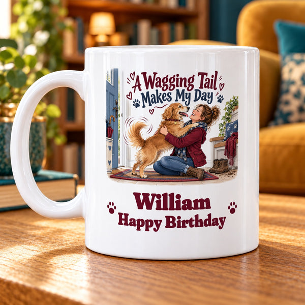 A Wagging Tail Makes My Day – Personalised Mug