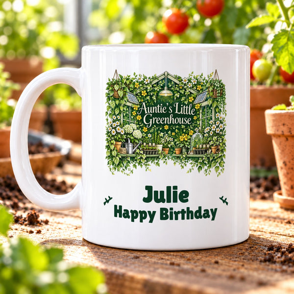 Auntie’s Little Greenhouse – Personalised Mug