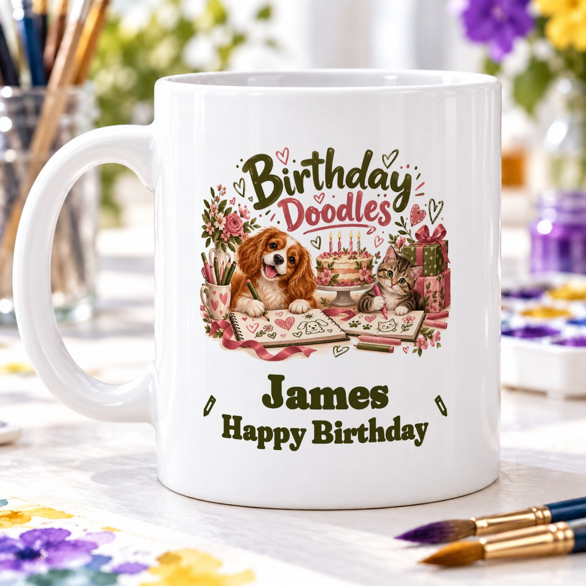 Birthday Doodles – Personalised Mug