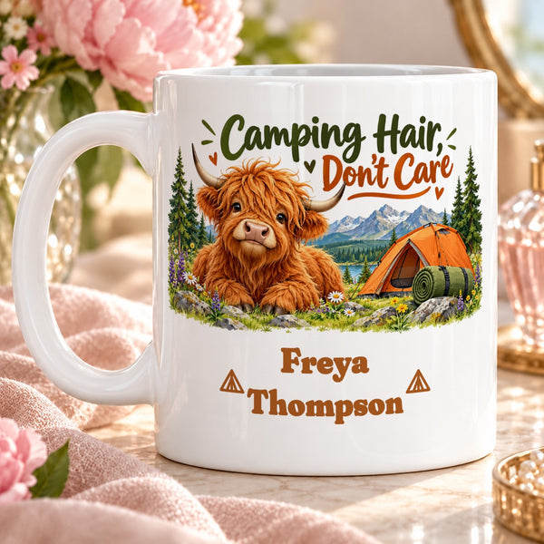Camping Hair, Don't Care – Personalised Mug