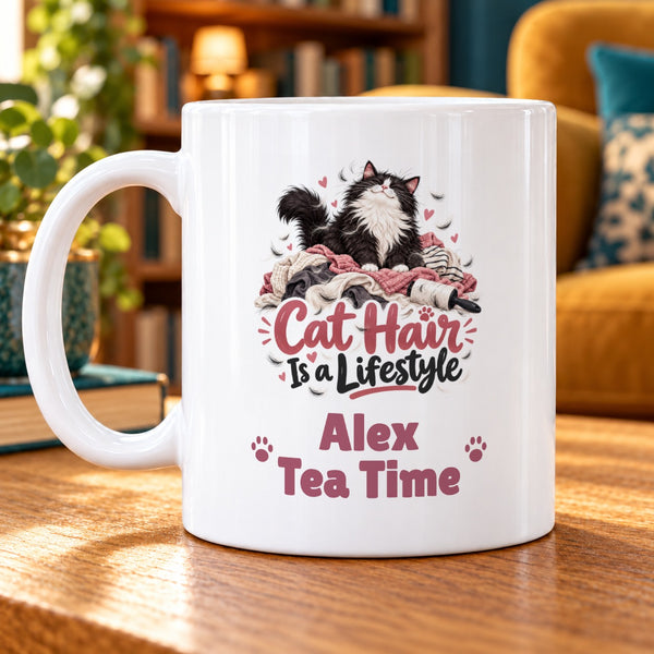 Cat Hair Is a Lifestyle – Personalised Mug