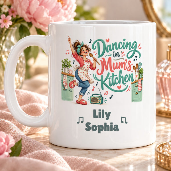 Dancing in Mum’s Kitchen – Personalised Mug