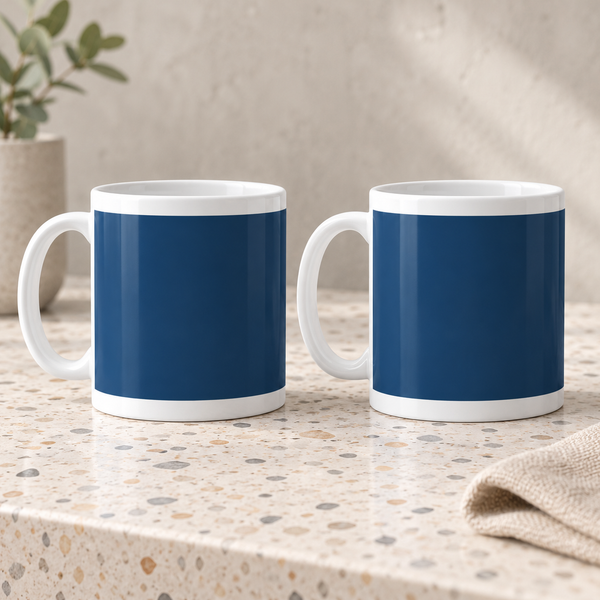 Deep Navy Colour Wrap Ceramic Mugs – Set of 2