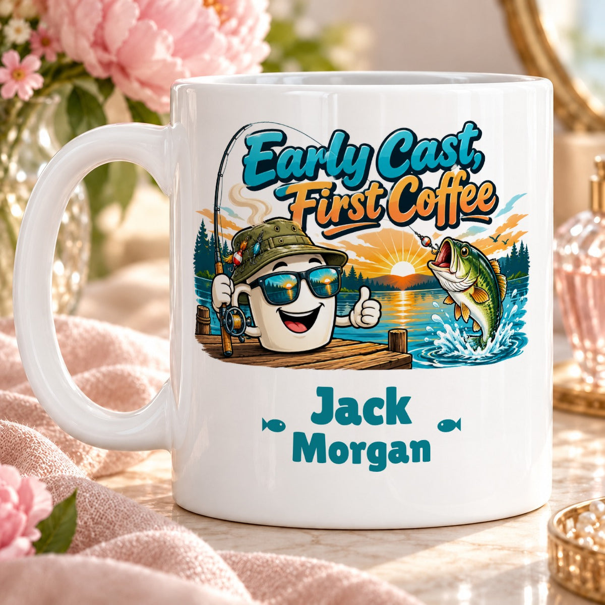 Early Cast, First Coffee – Personalised Mug