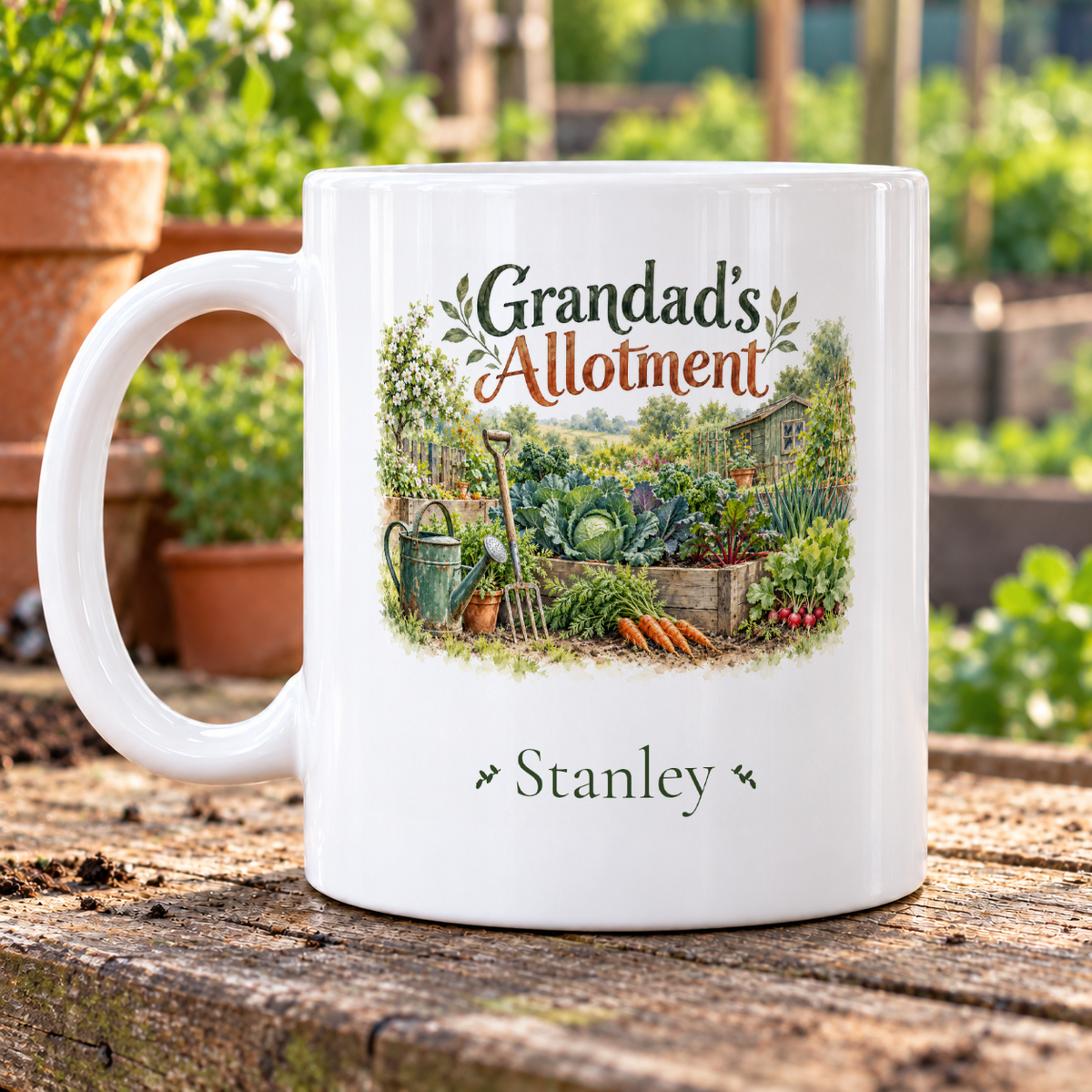Grandad’s Allotment Mug – Personalised Mug — example Stanley