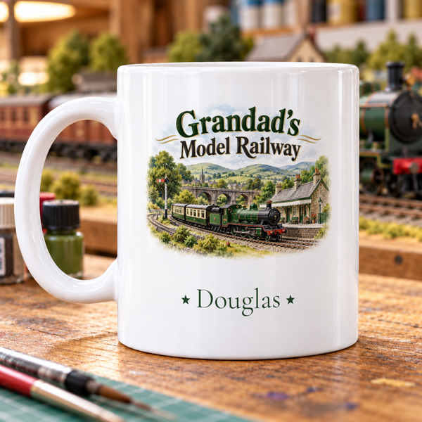 Grandad’s Model Railway Mug – Personalised Mug — example Douglas