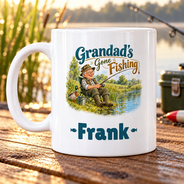 Grandad’s Gone Fishing – Personalised Mug