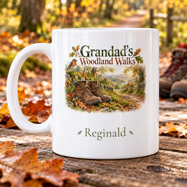 Grandad’s Woodland Walks – Personalised Mug — example Reginald