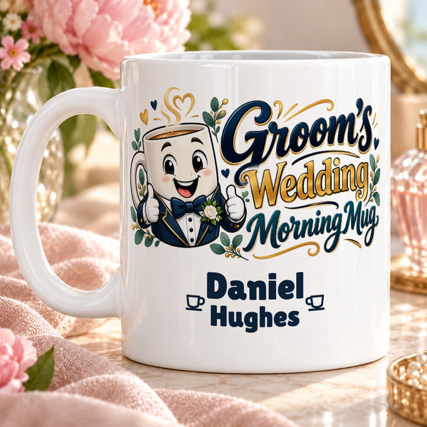 Groom’s Wedding Morning Mug – Personalised Mug