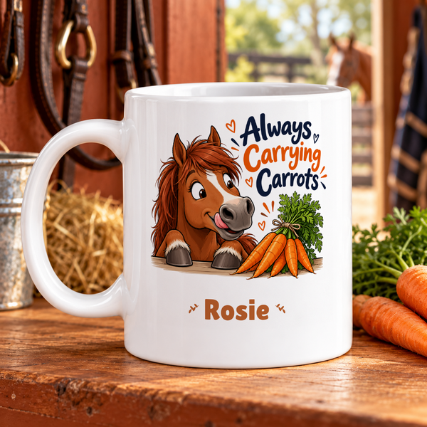Cheeky Pony and Carrots — example personalised with Rosie