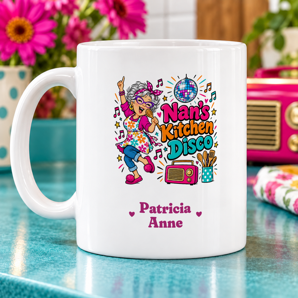 Dancing Nan’s Kitchen Disco — example personalised with Patricia / Anne