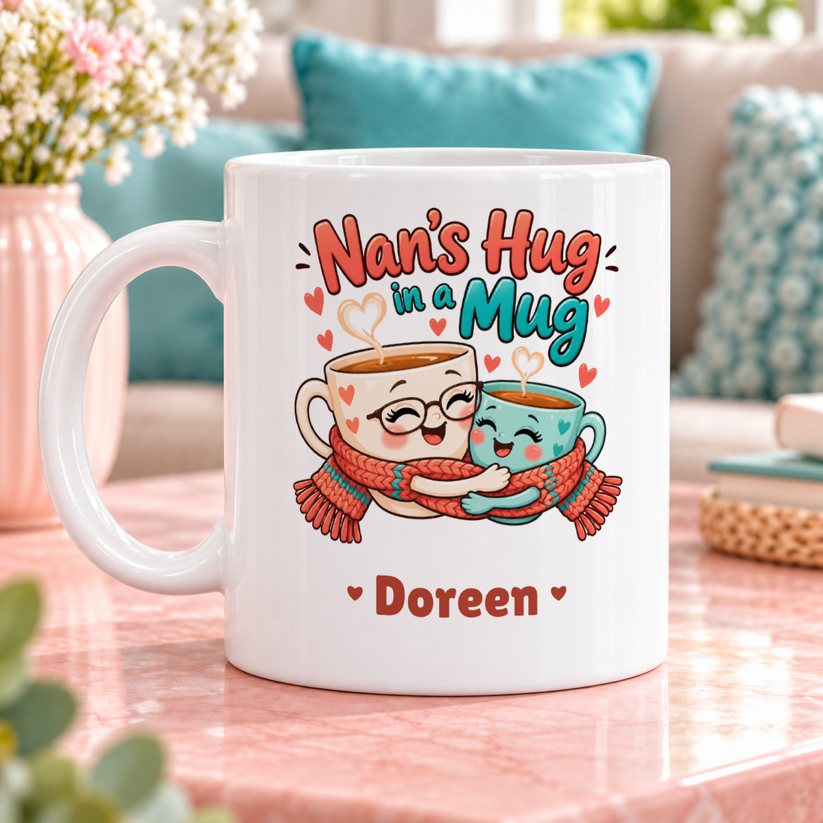 Nan’s heartwarming teacup hug — example personalised with Doreen