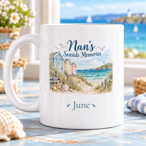 Nan’s pastel seaside memories — example personalised with June