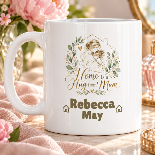 Home Is a Hug from Mum – Personalised Mug