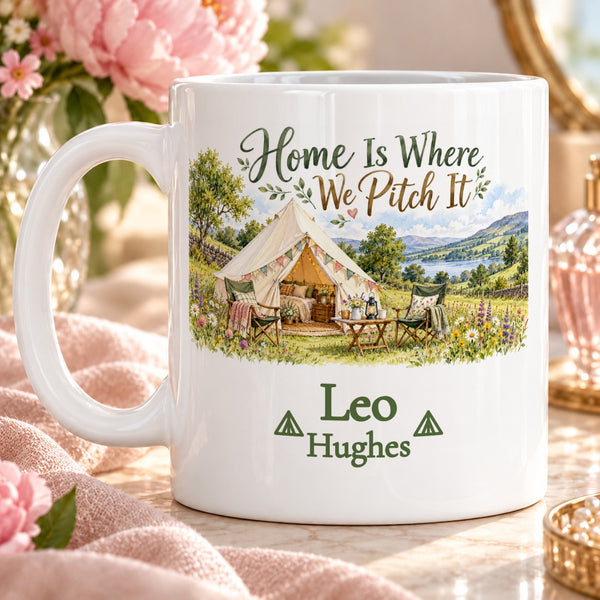Home Is Where We Pitch It – Personalised Mug
