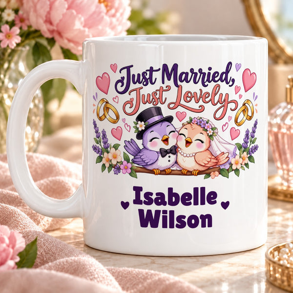 Just Married, Just Lovely – Personalised Mug