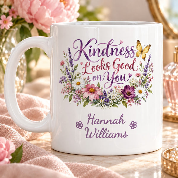 Kindness Looks Good on You – Personalised Mug