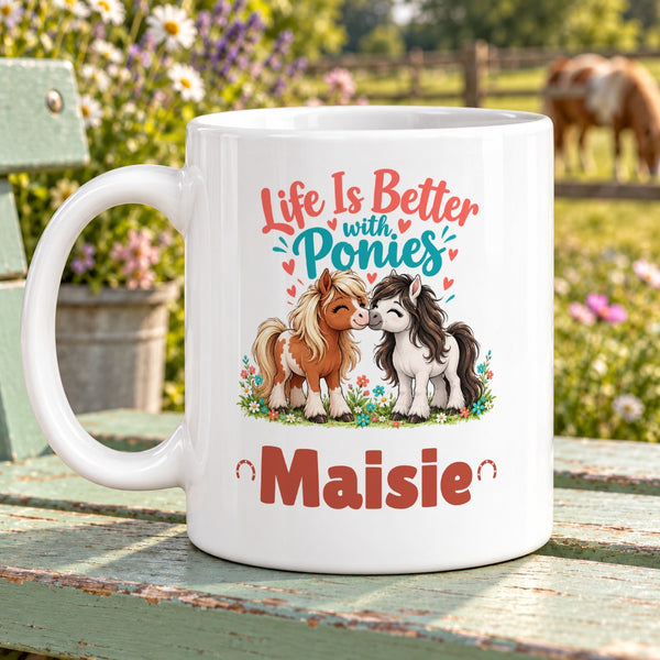 Life Is Better with Ponies – Personalised Mug