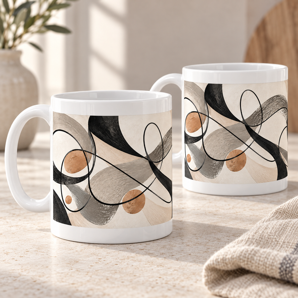 Loop Theory Abstract Ceramic Mugs – Set of 2