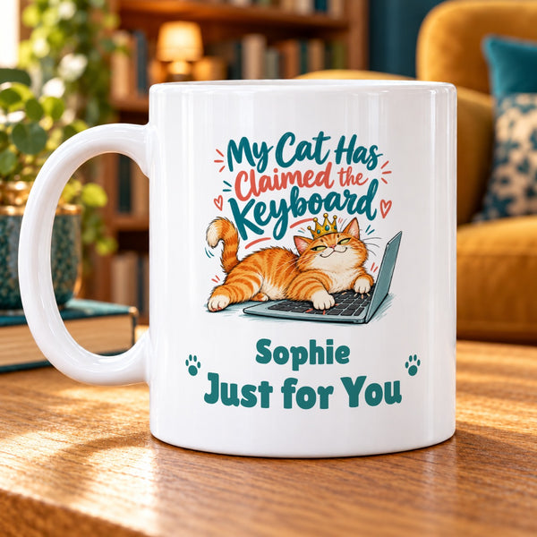 My Cat Has Claimed the Keyboard – Personalised Mug