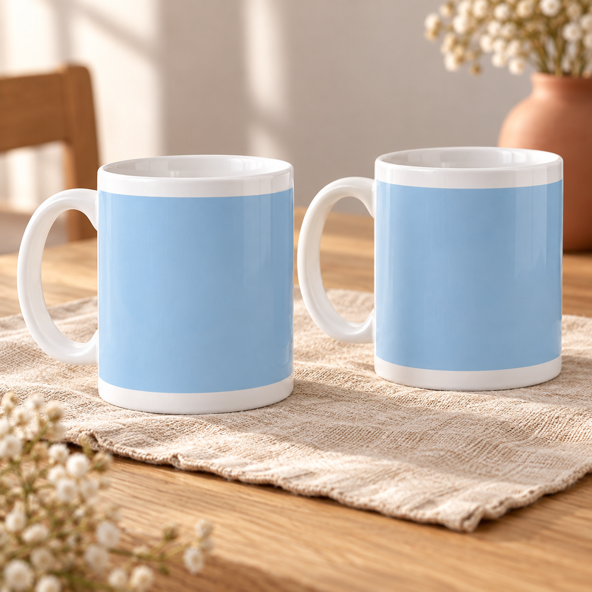 Pale Sky Colour Wrap Ceramic Mugs – Set of 2