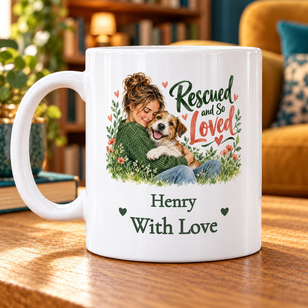 Rescued and So Loved – Personalised Mug