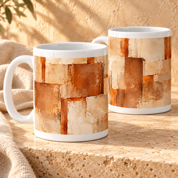 Sienna Study Abstract Ceramic Mugs – Set of 2