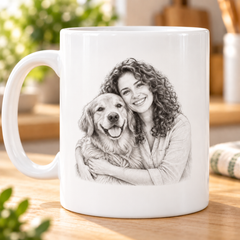 Black & White Sketch Photo Mug