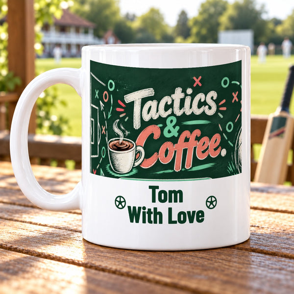 Tactics & Coffee. – Personalised Football Mug