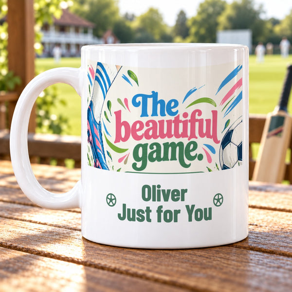 The beautiful game. – Personalised Football Mug