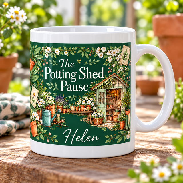 Happiest in the Potting Shed – Personalised Mug